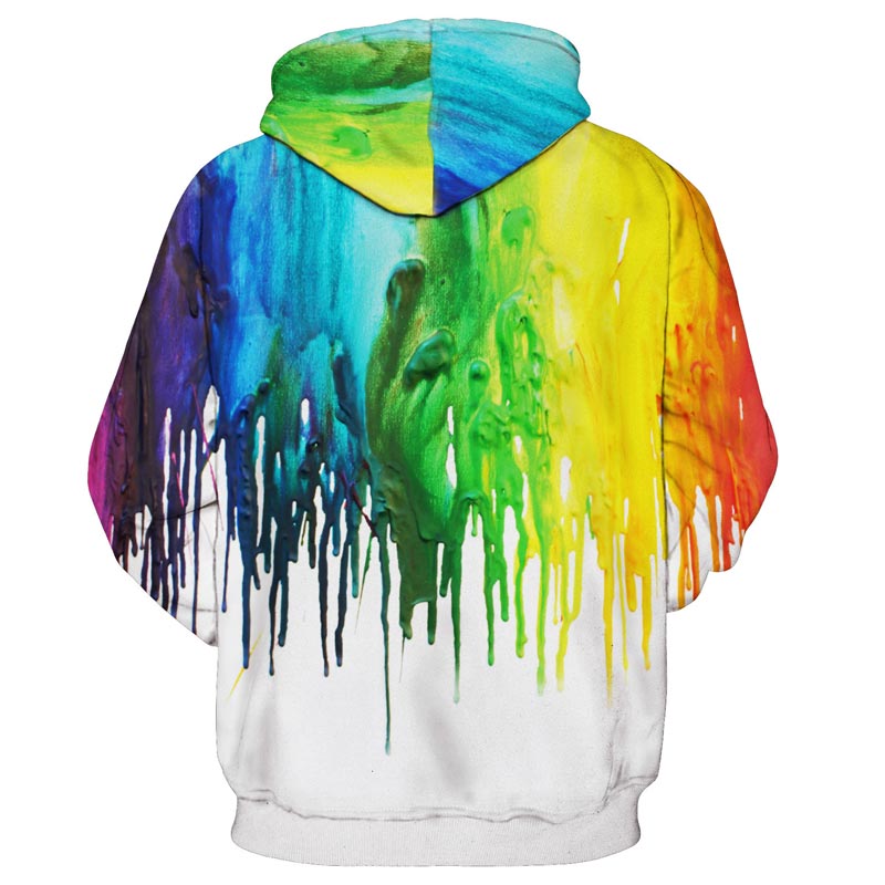 Rainbow Colorful Splash Sweatshirt Streetwear Hoodie Allover Print - BernardoModa