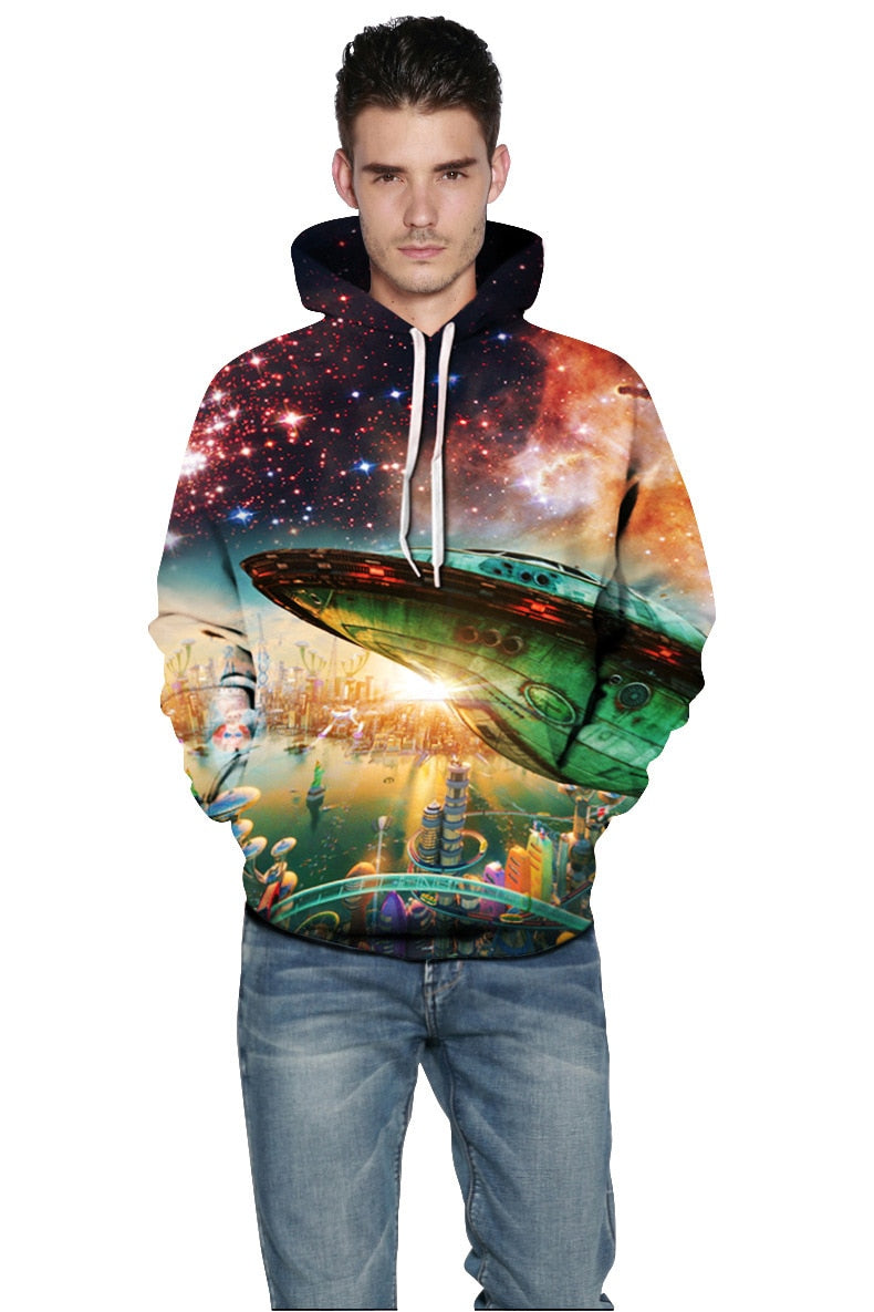 Space Airship Sweatshirt Streetwear Hoodie Allover - BernardoModa