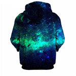 Green Space Galaxy Sweatshirt Streetwear Hoodie Allover Print - BernardoModa