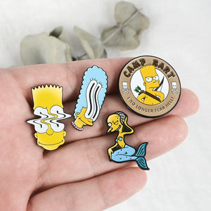 Simpsons Marge Bart Mr. Burns Jewelry Gift Enamel Pin