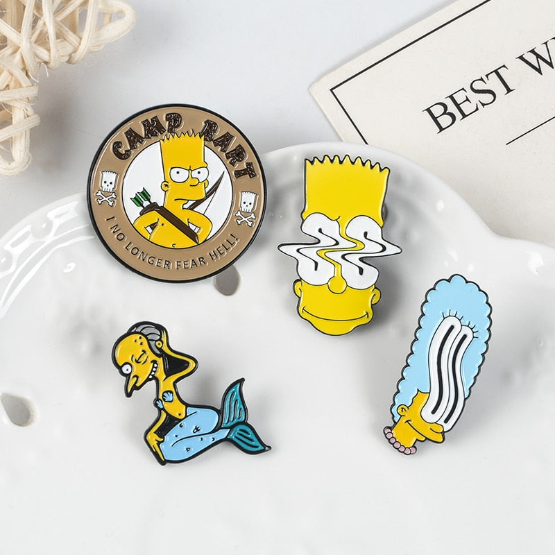 Simpsons Marge Bart Mr. Burns Jewelry Gift Enamel Pin