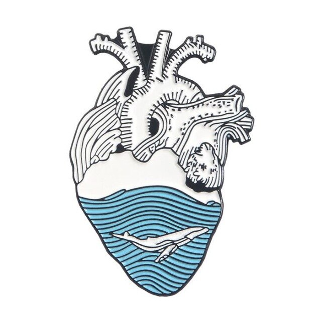 Ocean Series Enamel Pin Heart Mermaid Enamel Pin