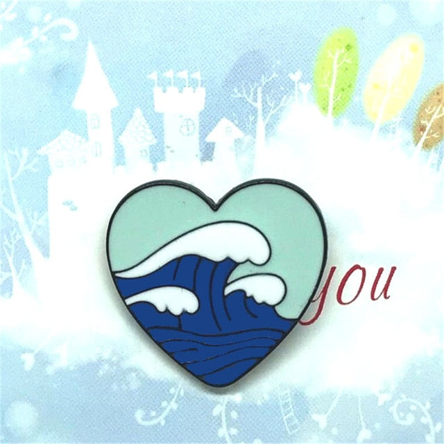 Ocean Series Enamel Pin Heart Mermaid Enamel Pin