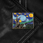 Van Gogh Oil Painting Beautiful Night Abstract Art Jewelry Gift For Friends Enamel Pin