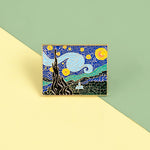 Van Gogh Oil Painting Beautiful Night Abstract Art Jewelry Gift For Friends Enamel Pin