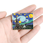 Van Gogh Oil Painting Beautiful Night Abstract Art Jewelry Gift For Friends Enamel Pin