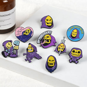 9Styles Skeletor purple hood Classic Cartoon Jewelry Enamel Pin