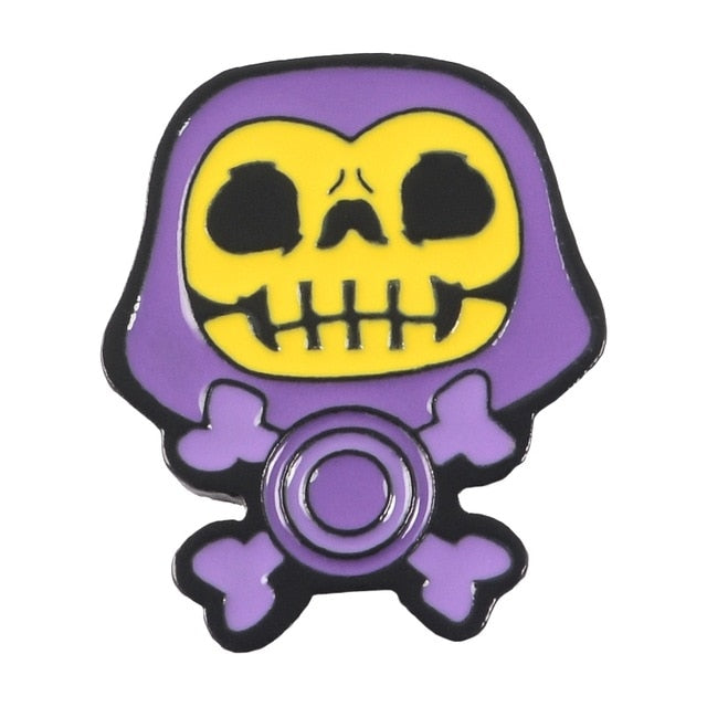 9Styles Skeletor purple hood Classic Cartoon Jewelry Enamel Pin