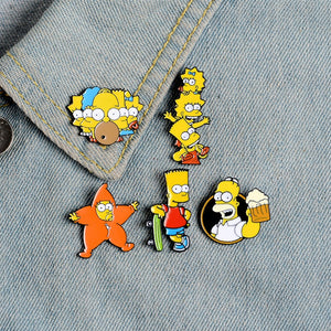 Simpsons Homer Bart Lisa Enamel pins Jewelry Gift Enamel Pin 2