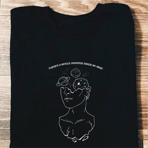 'There's a whole universe inside my mind' Aesthetic Art Black Tee Shirt