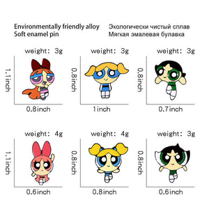 Powerpuff Girls Cartoon Enamel Pin