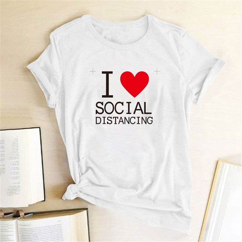 SOCIAL DISTANCING IF YOU CAN READ THIS YOU'RE TOO CLOSE Multi Color Multi Design Tee Shirt