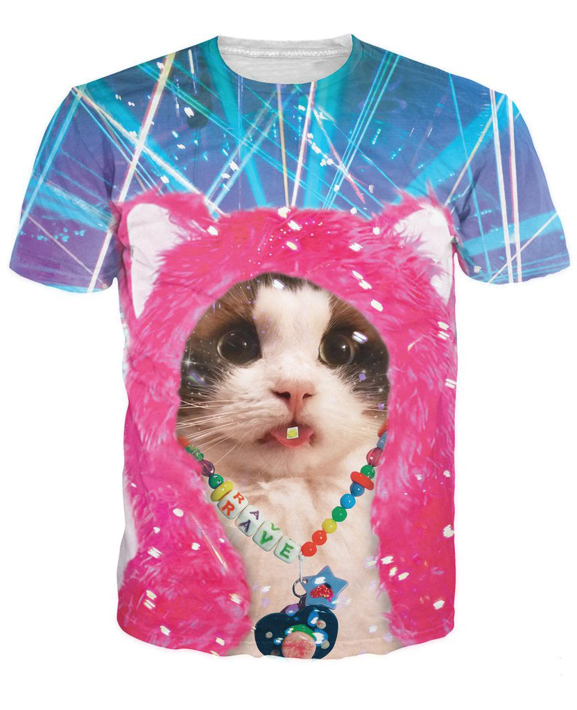 Cute Kitten Allover Print Tee - BernardoModa