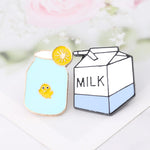 Lemonade Milk Juice Drink Lemon Glass Jewelry Gift Enamel Pin