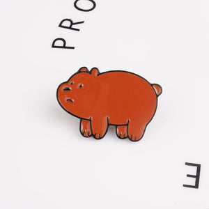 Cute Bear Metal Enamel Pin Polar Bear Panda Brown Bear Cartoon Animal Jewelry Gift Enamel Pin