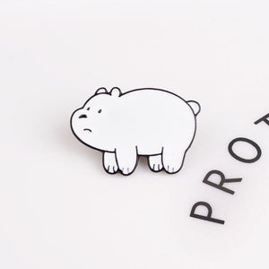 Cute Bear Metal Enamel Pin Polar Bear Panda Brown Bear Cartoon Animal Jewelry Gift Enamel Pin