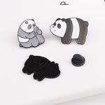 Cute Bear Metal Enamel Pin Polar Bear Panda Brown Bear Cartoon Animal Jewelry Gift Enamel Pin