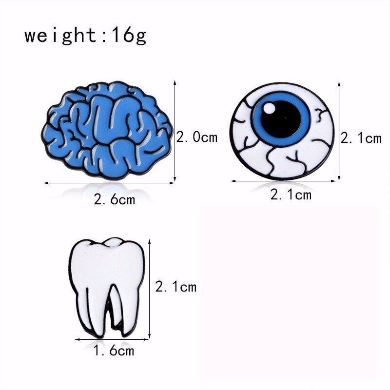 Tooth Eye Brain Cartoon Pins Jewelry Enamel Pin collection