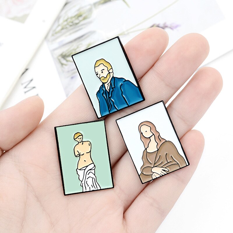 Oil painting Enamel Pin People are famous Artwork Creative Enamel Pin