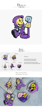 9Styles Skeletor purple hood Classic Cartoon Jewelry Enamel Pin