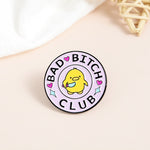 BAD B*TCH Girl CLUB Little Yellow Duck Cartoon Cute Enamel Pin