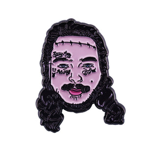 Rapper Post Malone Pin Music Art Jewelry Gift for Hip Hop Fan Pin