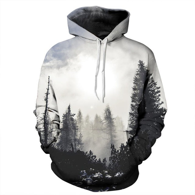 Antumn/Winter Aesthetic Forest Sweatshirt Streetwear Hoodie Allover Print - BernardoModa