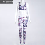 Flowers Design Sporting Suit Women's Two Piece Tracksuit Leggings And Tops - BernardoModa