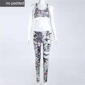 Flowers Design Sporting Suit Women's Two Piece Tracksuit Leggings And Tops - BernardoModa