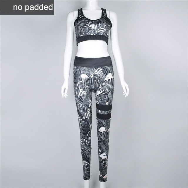 Flowers Design Sporting Suit Women's Two Piece Tracksuit Leggings And Tops - BernardoModa