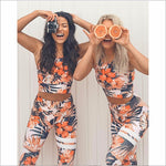 Another Flowers Design Sporting Suit Women's Two Piece Tracksuit Leggings And Tops - BernardoModa