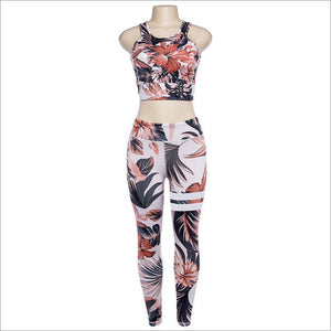 Another Flowers Design Sporting Suit Women's Two Piece Tracksuit Leggings And Tops - BernardoModa