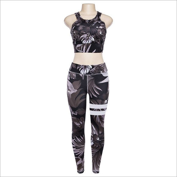 Another Flowers Design Sporting Suit Women's Two Piece Tracksuit Leggings And Tops - BernardoModa