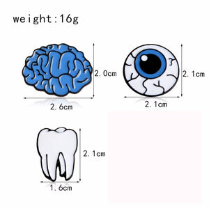 Tooth Eye Brain Cartoon Pins Jewelry Enamel Pin collection