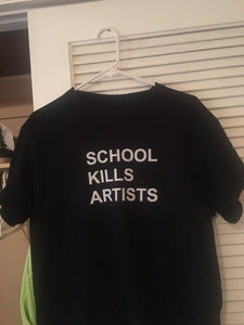 School Kills Artists Double Print Aesthetics Graphic Tee - BernardoModa