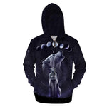 Wolf Moon Zipper Sweatshirt Streetwear Hoodie Allover - BernardoModa