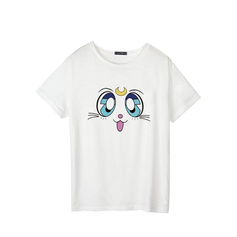 Gothic Sailor Moon Cute Pink Harajuku Summer Female T shirt - BernardoModa