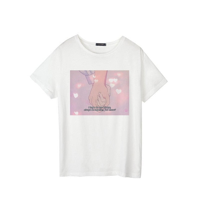 Gothic Sailor Moon Cute Pink Harajuku Summer Female T shirt - BernardoModa