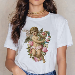 Angel 90s Fashion Aesthetic Harajuku 2 Tee - BernardoModa