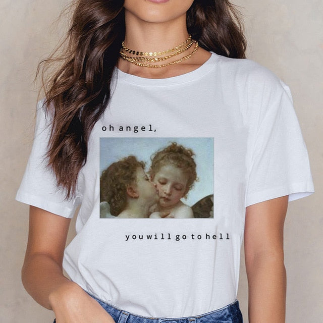 Angel 90s Fashion Aesthetic Harajuku 2 Tee - BernardoModa